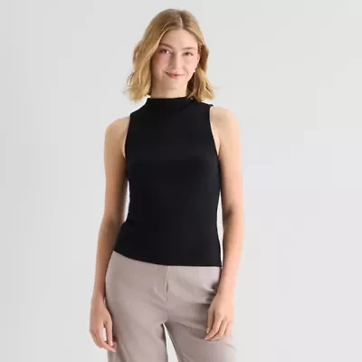 a.n.a Womens Funnel Neck Sleeveless Tank Top