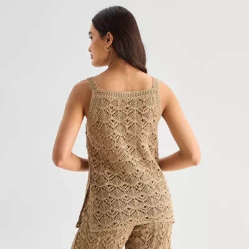 a.n.a Womens Square Neck Sleeveless Tank Top