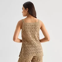 a.n.a Womens Square Neck Sleeveless Tank Top