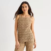 a.n.a Womens Square Neck Sleeveless Tank Top