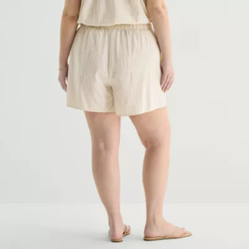 a.n.a Womens Plus Pull-On Short