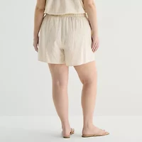 a.n.a Womens Plus Pull-On Short