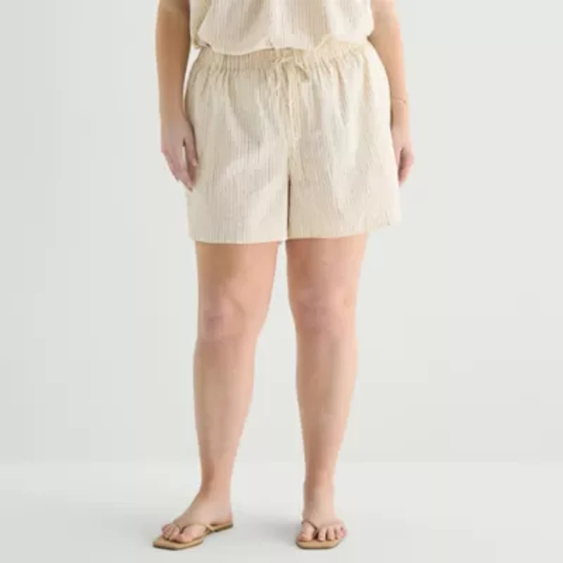 a.n.a Womens Plus Pull-On Short