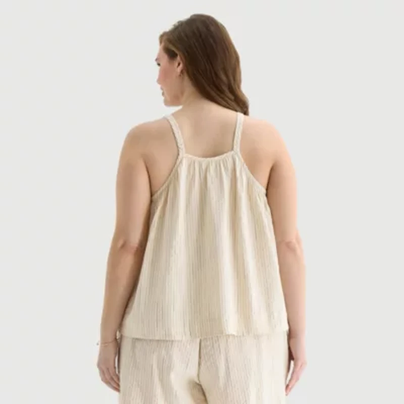 a.n.a Womens Plus Square Neck Sleeveless Tank Top