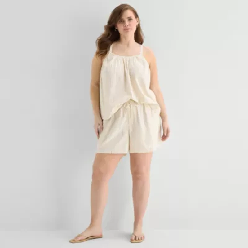a.n.a Womens Plus Square Neck Sleeveless Tank Top