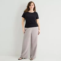 a.n.a Womens Plus Short Sleeve Slim Fit Henley Shirt