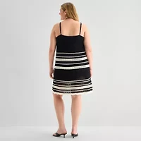 a.n.a Womens Plus Sleeveless Striped Sweater Dress