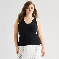 a.n.a Plus Womens V Neck Sleeveless Pullover Sweater