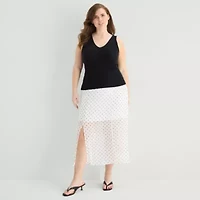 a.n.a Plus Womens V Neck Sleeveless Pullover Sweater
