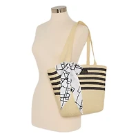 London Fog Straw Tote Bag
