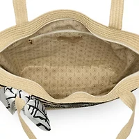 London Fog Straw Tote Bag