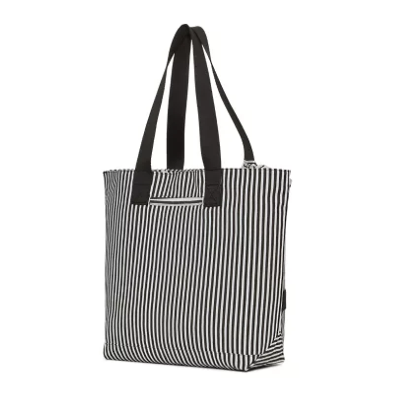 London Fog Canvas Straw Tote Bag