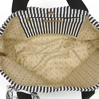 London Fog Canvas Straw Tote Bag