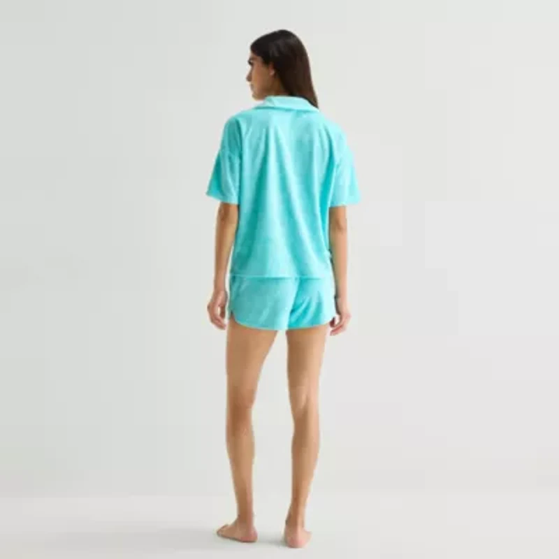 Sleep Chic Womens Short Sleeve Pajama Sets