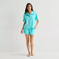 Sleep Chic Womens Short Sleeve Pajama Sets
