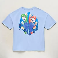 Little & Big Kid Boys Crew Neck Short Sleeve Oversized Luigi Super Mario Graphic T-Shirt