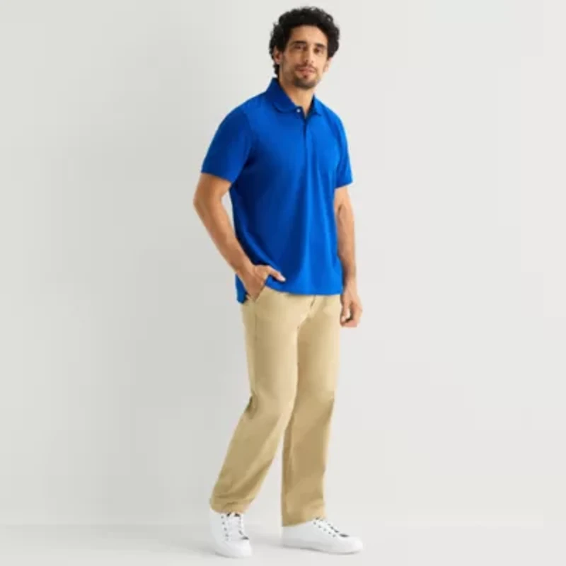 St. John's Bay Premium Stretch Mens Classic Fit Short Sleeve Polo Shirt