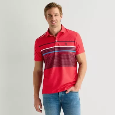 U.S. Polo Assn. Performance Stripe Mens Classic Fit Short Sleeve Shirt