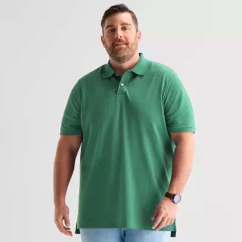 St. John's Bay Premium Stretch Big and Tall Mens Classic Fit Short Sleeve Polo Shirt