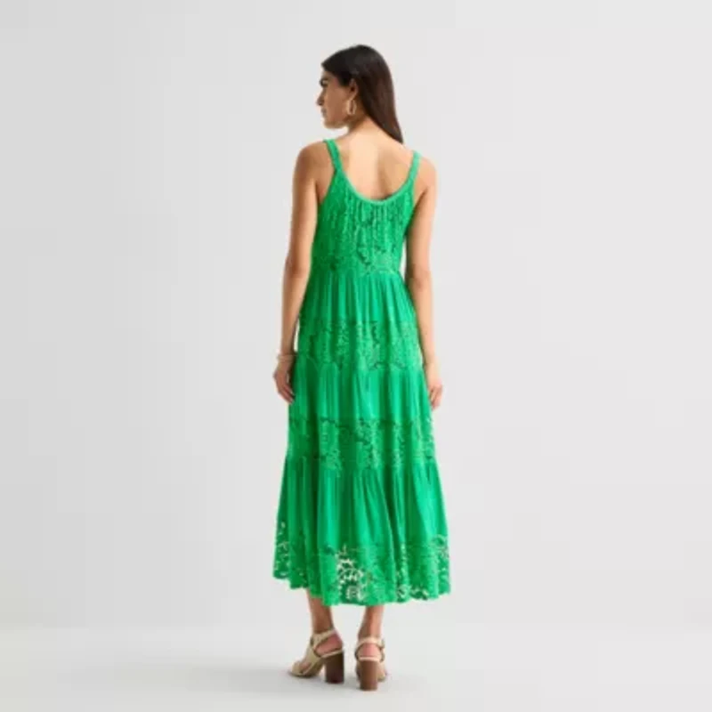 Isabel & Nina Womens Round Neck Sleeveless Maxi Dress