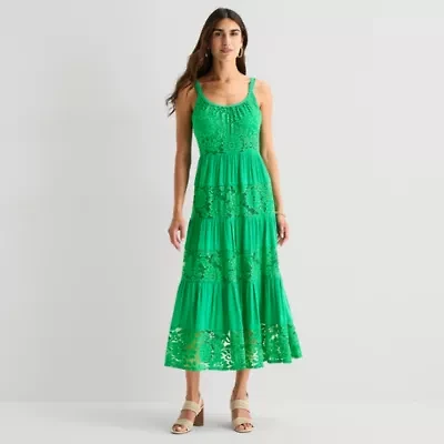 Isabel & Nina Womens Round Neck Sleeveless Maxi Dress