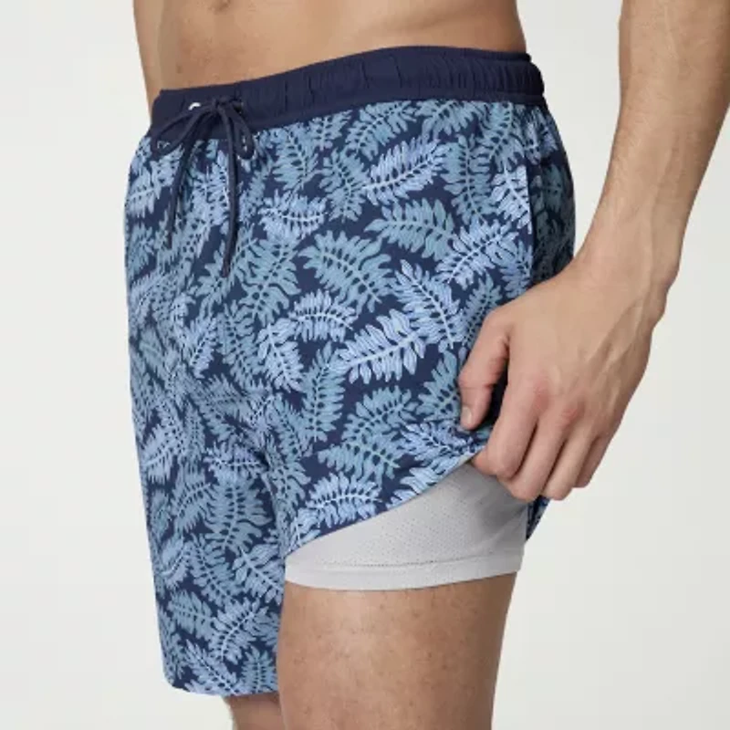 Free Country Mens Quick Dry Camouflage Swim Shorts