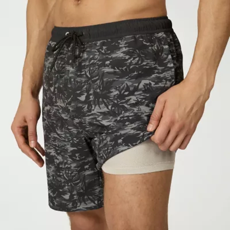 Free Country Mens Quick Dry Camouflage Swim Shorts
