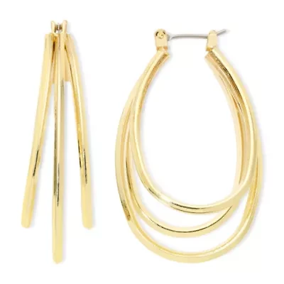 Liz Claiborne Layered Womens 1 Inch Hypoallergenic Hoop Earrings