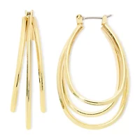 Liz Claiborne Layered Womens 1 Inch Hypoallergenic Hoop Earrings