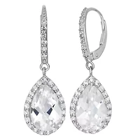 Lab-Created White Sapphire Sterling Silver Earrings
