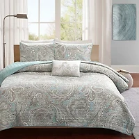 Madison Park Pure Dermot 4-Pc Cotton Quilt Set With Throw Pillow