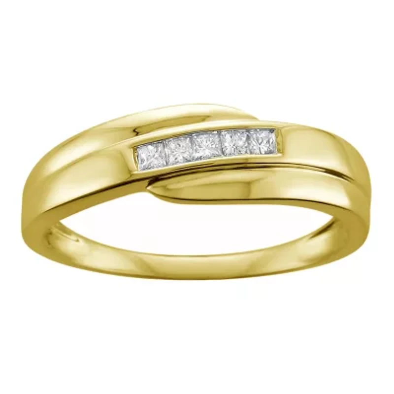 Mens 7MM 1/ CT. T.W. Genuine White Diamond 14K Gold Wedding Band