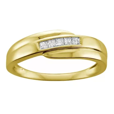 Mens 7MM 1/ CT. T.W. Genuine White Diamond 14K Gold Wedding Band