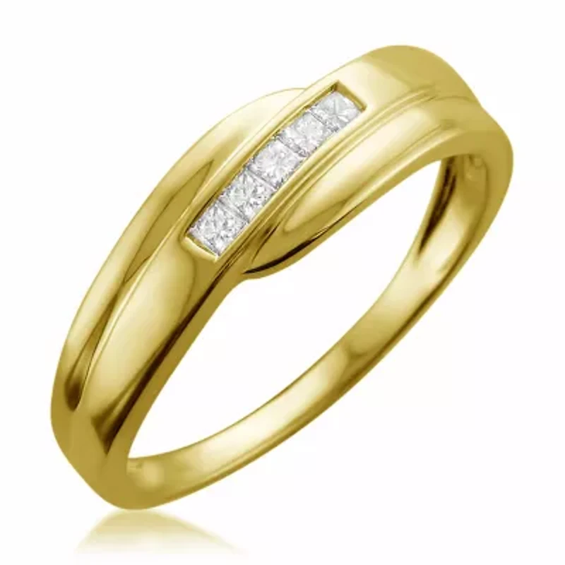 Mens 7MM 1/ CT. T.W. Genuine White Diamond 14K Gold Wedding Band