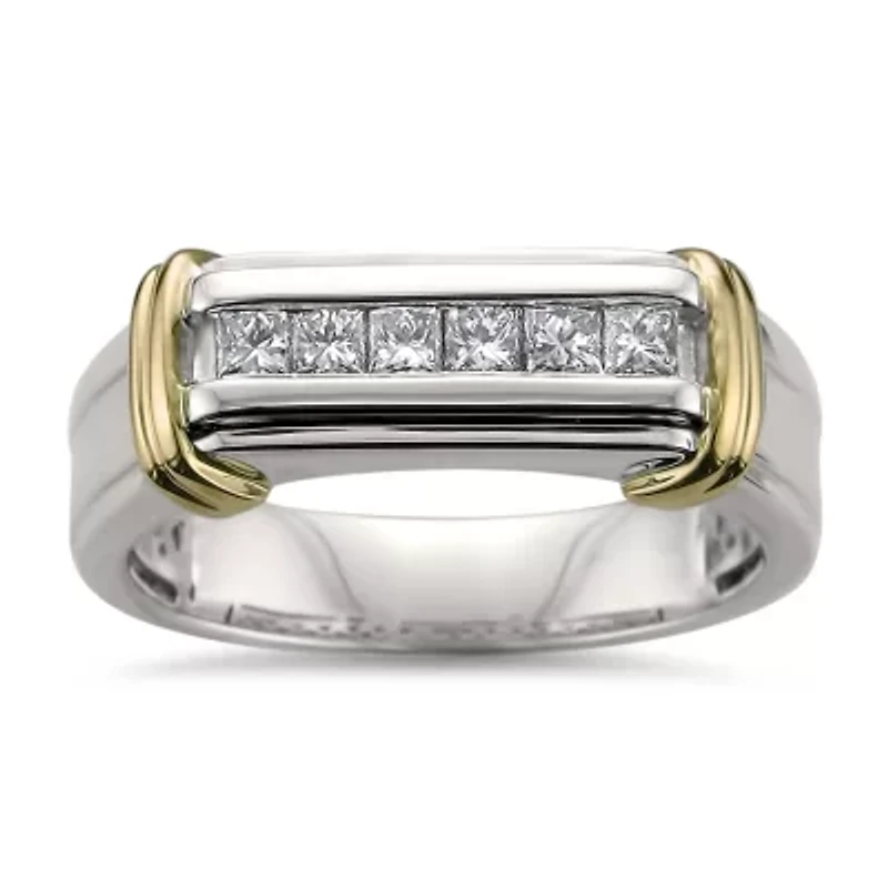Mens 7MM 1/2 CT. T.W. Genuine White Diamond 14K Gold Wedding Band