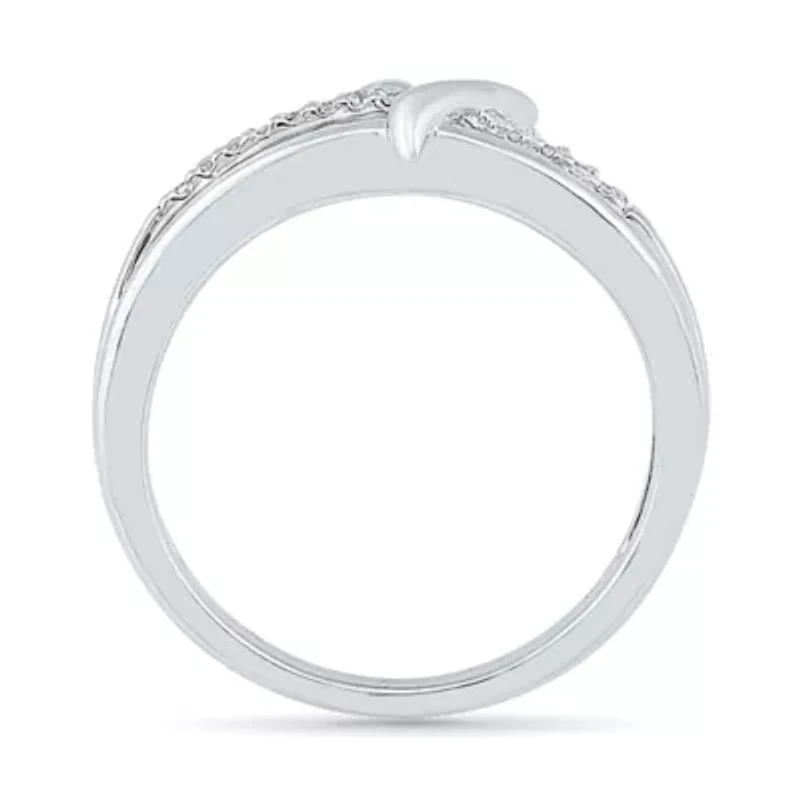 Womens Diamond Accent Natural White Sterling Silver Heart Cocktail Ring