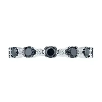 3/4 CT.T.W. Natural White and Color Enhanced Black Diamond Sterling Ring