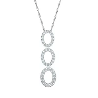 Womens / CT. T.W. Natural White Diamond 10K White Gold Circle 18 Inch Pendant Necklace