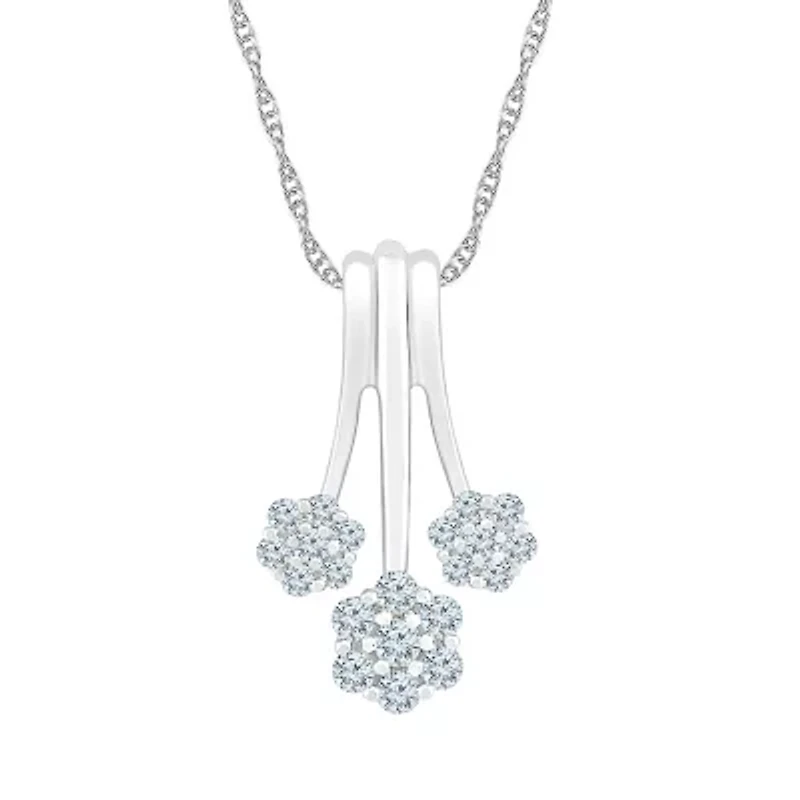 Womens / CT. T.W. Natural White Diamond 10K White Gold 18 Inch Pendant Necklace