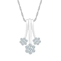Womens / CT. T.W. Natural White Diamond 10K White Gold 18 Inch Pendant Necklace