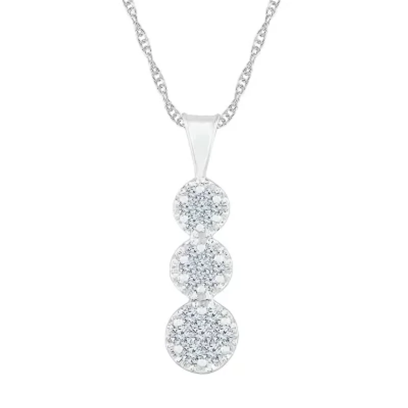 Womens / CT. T.W. Natural White Diamond 10K White Gold 18 Inch Pendant Necklace
