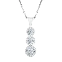 Womens / CT. T.W. Natural White Diamond 10K White Gold 18 Inch Pendant Necklace