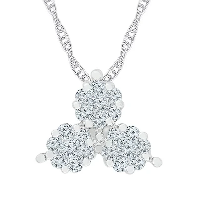 Womens / CT. T.W. Natural White Diamond 10K White Gold 18 Inch Pendant Necklace