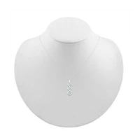 Linear 3-Stone Style Womens 1/3 CT. T.W. Natural White Diamond 10K White Gold 18 Inch Pendant Necklace