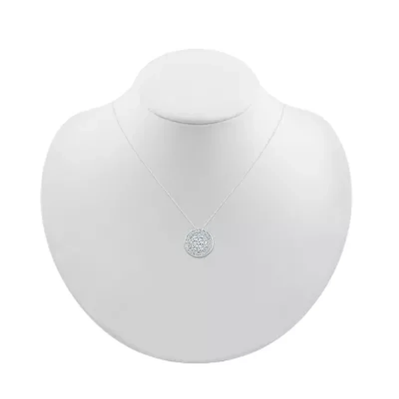 Womens / CT. T.W. Natural White Diamond 10K White Gold Round 18 Inch Pendant Necklace
