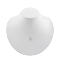 Womens 1 CT. T.W. Natural White Diamond 10K Two Tone Gold Pear 18 Inch Pendant Necklace
