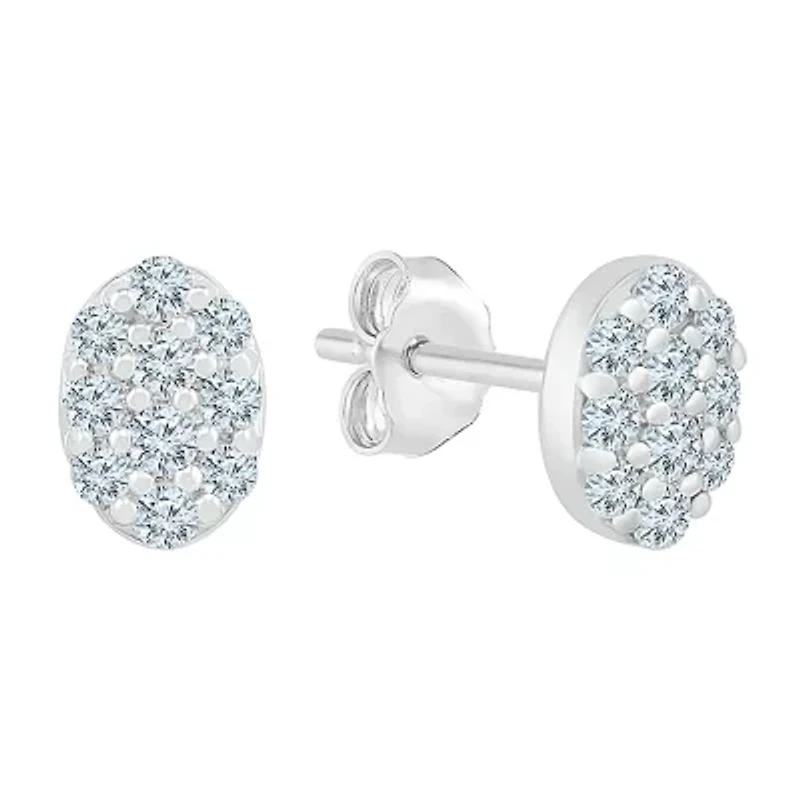 3/8 CT. T.W. Natural White Diamond 10K White Gold 7.1mm Stud Earrings