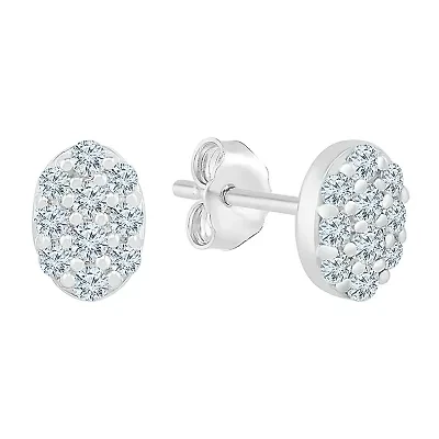 3/8 CT. T.W. Natural White Diamond 10K White Gold 7.1mm Stud Earrings