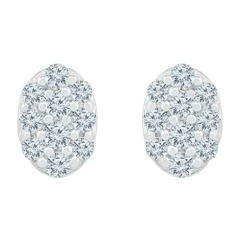 3/8 CT. T.W. Natural White Diamond 10K White Gold 7.1mm Stud Earrings