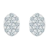 3/8 CT. T.W. Natural White Diamond 10K White Gold 7.1mm Stud Earrings